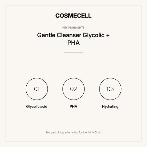Gentle Cleanser Glycolic + PHA – key highlights