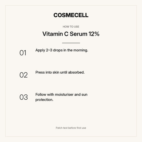 Vitamin C Serum 12% – how to use, step by step