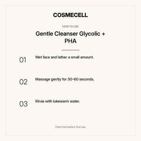 Gentle Cleanser Glycolic + PHA – how to use, step by step