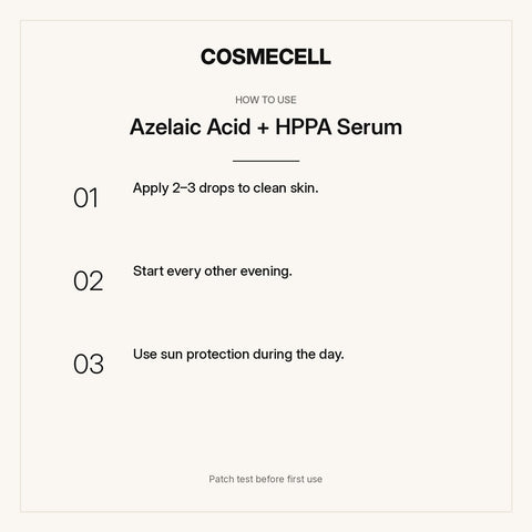 Azelaic Acid + HPPA Serum – how to use, step by step