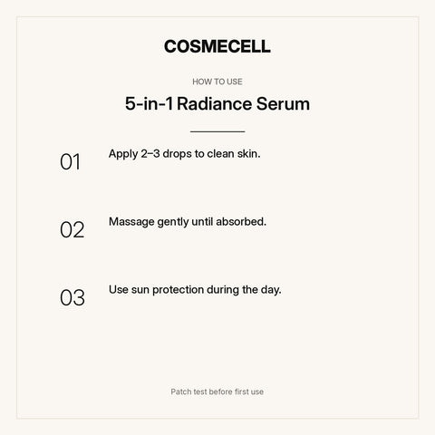 5-in-1 Radiance Serum – how to use, step by step