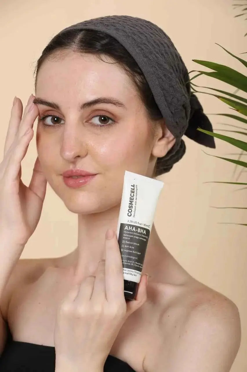 Facewash Clear Skin AHA-BHA Deep Cleansing Acne Control for Radiant Skin - AHA-BHA Deep Cleansing Facewash - Cosmecell