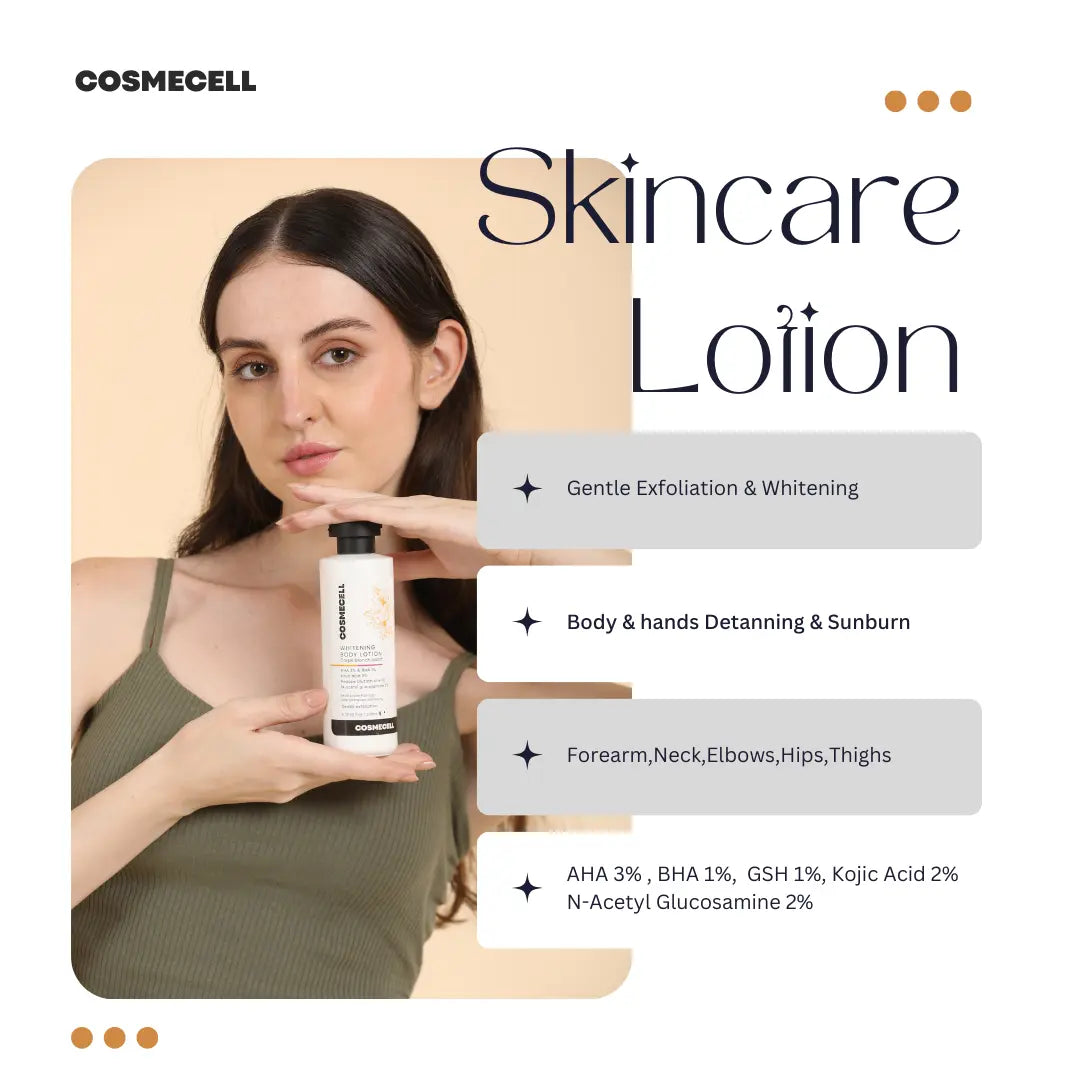 Whitening Body Lotion with Glutathione for Gentle Exfoliation - Cosmecell