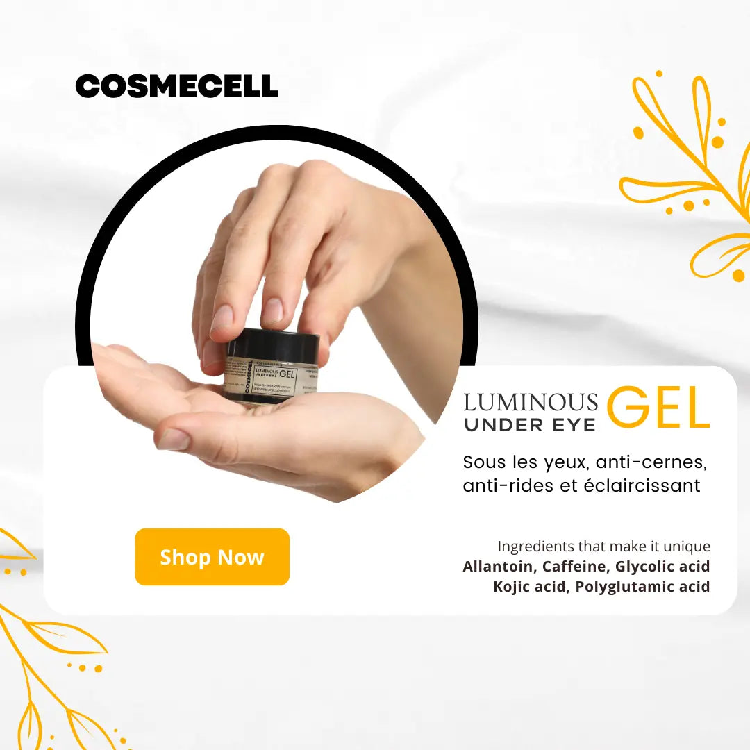 Under Eye Gel for Depuffing, Reducing Wrinkles, and Brightening Dark Circles - Cosmecell