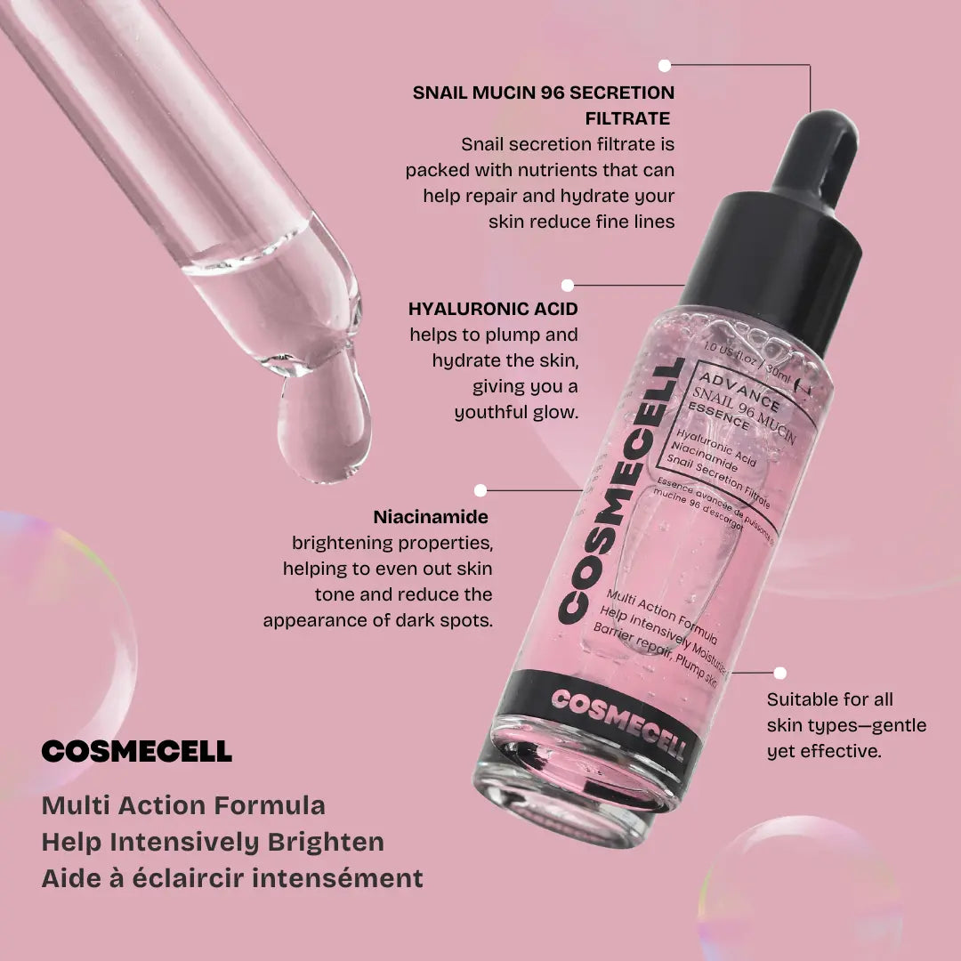 Advance Snail Mucin Essence for Youthful Glowing Skin - Cosmecell