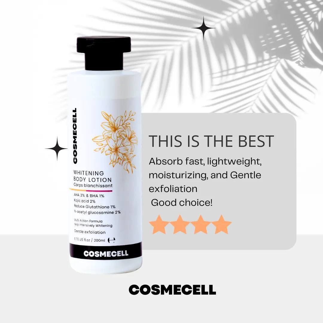 Whitening Body Lotion with Glutathione for Gentle Exfoliation - Cosmecell