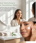 Applying Cosmecell soothing barrier cream to the cheek