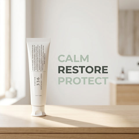 Cosmecell PDRN Niacinamide Soothing Barrier Cream on a bathroom shelf